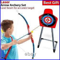 Laser Bow & Arrow Archery Set Target Stand Kids Toy Indoor/Outdoor Garden Fun