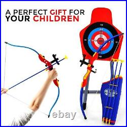 Laser Bow & Arrow Archery Set Target Stand Kids Toy Indoor/Outdoor Garden Fun