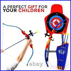 Laser Bow & Arrow Archery Set Target Stand Kids Toy Indoor/Outdoor Summer Fun