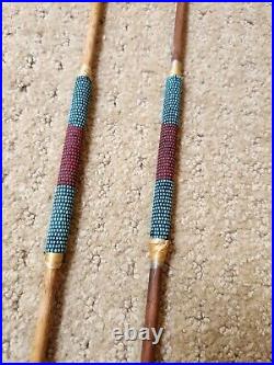 Native American Inspired Set 44 Long Bowith2 -25 Long Arrows Fur Beads Feathers