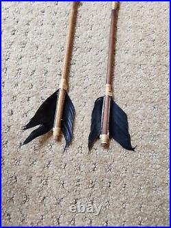 Native American Inspired Set 44 Long Bowith2 -25 Long Arrows Fur Beads Feathers