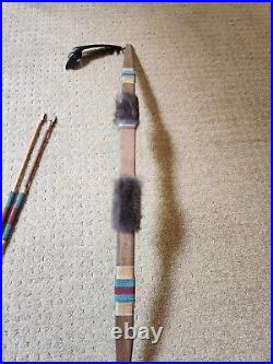 Native American Inspired Set 44 Long Bowith2 -25 Long Arrows Fur Beads Feathers