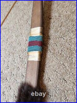 Native American Inspired Set 44 Long Bowith2 -25 Long Arrows Fur Beads Feathers