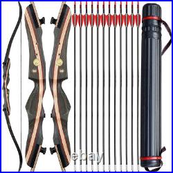 New 62 Takedown Wooden Recurve Archery Bow Fiberglass Arrow Shoot Huntin quiver