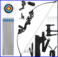 Recurve Bow Takedown Archery Bow and Arrow Set Hunting Long Bow Kit 40 Lbs Right