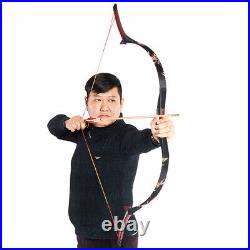 Traditional Archery Recurve Bow & 6× Carbon Arrows Set Hunting Shooting Horsebow