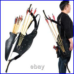 Traditional Hunting Recurve Bow and Wooden Arrows, Bow Case, Arrow Quiver Set