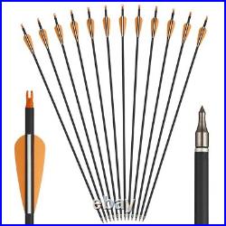 Traditional Recurve Bow 30-50lbs Mongolian Horse Bow &12pcs Carbon Arrows Set