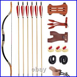 Traditional Recurve Bow with Archery Arrows Access for Shooting Target Practice