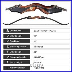 Wooden Riser 60 Archery Hunting Takedown Recurve Bow and Arrow, Bow Case Set