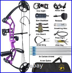 Youth Compound Bow Arrows Set 10-40lbs Adjustable Adult Women Archery Hunting